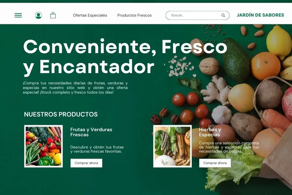Diseño de portada web realizado por MiNegocioMex